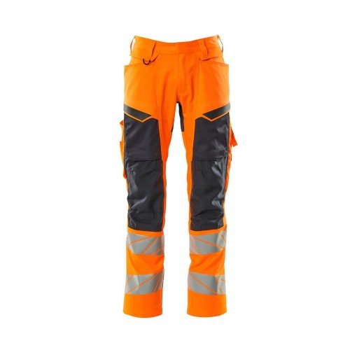 Mascot Accelerate Safe 19579 Trousers Kneepad Pockets Hi-Vis Orange Dark Navy