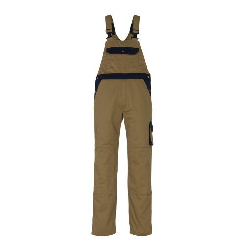 Mascot Image Milano Bib & Brace With Kneepad Pockets - Khaki/navy