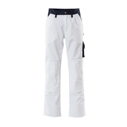 Mascot Image 00979 Trousers With Kneepad Pockets White Navy Mascot Image 00979 Trousers With Kneepad Pockets White Navy