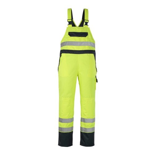 Mascot Safe Image Wels Bib & Brace Over Trousers With Kneepad Pockets - Hi-vis Yellow Navy Mascot Safe Image Wels Bib & Brace Over Trousers With Kneepad Pockets - Hi-vis Yellow Navy