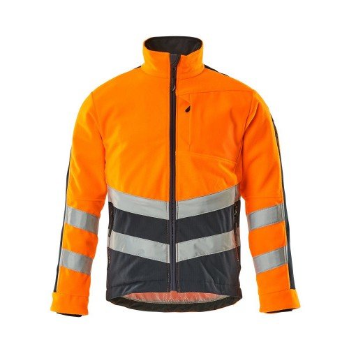 Mascot Sheffield Safe Supreme 15503 Fleece Jacket Windproof and Water Repellent Orange Dark Navy Class 2 