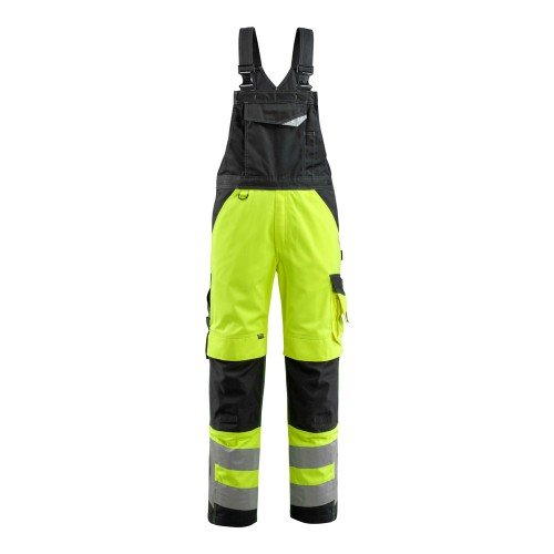 Mascot Safe Supreme Newcastle Bib & Brace With Kneepad Pockets - Hi-vis Yellow/black Mascot Safe Supreme Newcastle Bib & Brace With Kneepad Pockets - Hi-vis Yellow/black