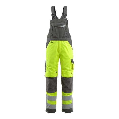 Mascot Safe Supreme Newcastle Bib & Brace With Kneepad Pockets - Hi-vis Yellow/dark Anthracite Mascot Safe Supreme Newcastle Bib & Brace With Kneepad Pockets - Hi-vis Yellow/dark Anthracite