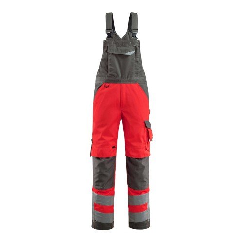 Mascot Safe Supreme Newcastle Bib & Brace With Kneepad Pockets - Hi-vis Red/dark Anthracite Mascot Safe Supreme Newcastle Bib & Brace With Kneepad Pockets - Hi-vis Red/dark Anthracite