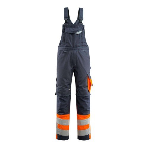 Mascot Safe Supreme Sunderland Bib & Brace With Kneepad Pockets - Dark Navy/hi-vis Orange Mascot Safe Supreme Sunderland Bib & Brace With Kneepad Pockets - Dark Navy/hi-vis Orange