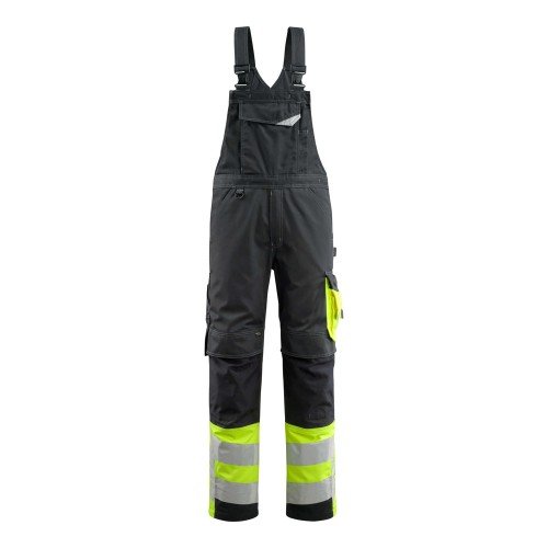 Mascot Safe Supreme Sunderland Bib & Brace With Kneepad Pockets - Black/high-visibility Hi-vis Yellow Mascot Safe Supreme Sunderland Bib & Brace With Kneepad Pockets - Black/high-visibility Hi-vis Yellow