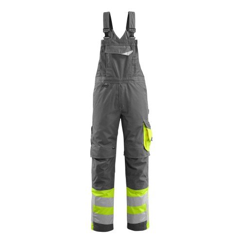 Mascot Safe Supreme Sunderland Bib & Brace With Kneepad Pockets - Dark Anthracite/hi-vis Yellow Mascot Safe Supreme Sunderland Bib & Brace With Kneepad Pockets - Dark Anthracite/hi-vis Yellow