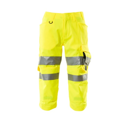Mascot Safe 17549 Supreme 3/4 Length Pants With Kneepad Pockets - Hi-vis Yellow