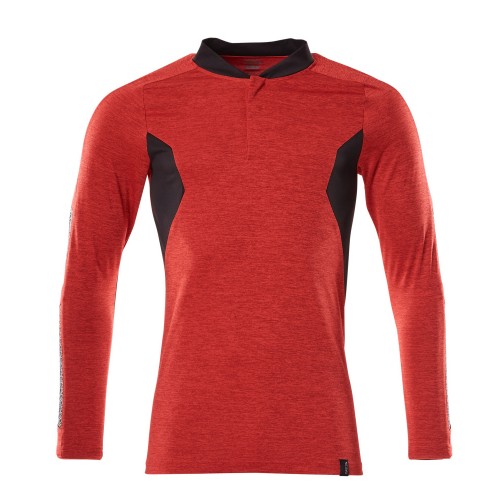 Mascot Accelerate 18081 Polo Shirt Long-sleeved Traffic Red Flecked Black Mascot Accelerate 18081 Polo Shirt Long-sleeved Traffic Red Flecked Black
