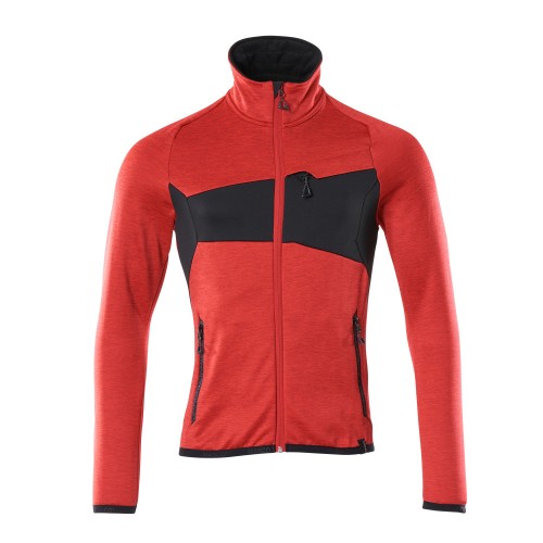 Mascot Accelerate 18103 Fleece Jumper With Zipper Traffic Red Black Mascot Accelerate 18103 Fleece Jumper With Zipper Traffic Red Black