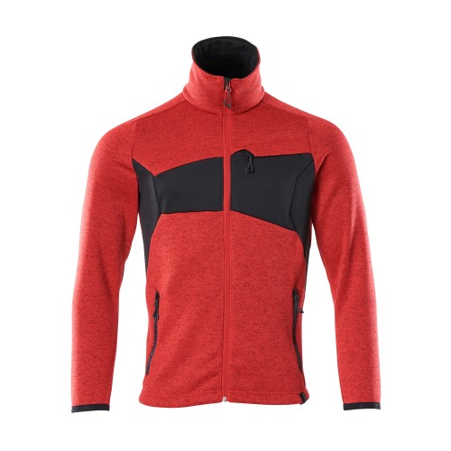 Mascot Accelerate 18105 Knitted Jumper With Zipper Traffic Red Black Mascot Accelerate 18105 Knitted Jumper With Zipper Traffic Red Black