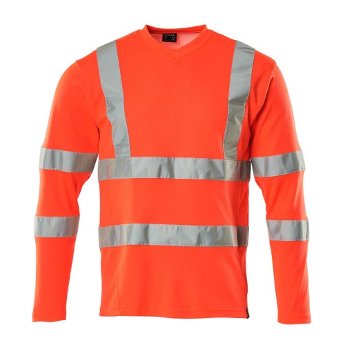 Mascot Safe 18281 Classic T-shirt, Long-sleeved - Hi-vis Red Mascot Safe 18281 Classic T-shirt, Long-sleeved - Hi-vis Red