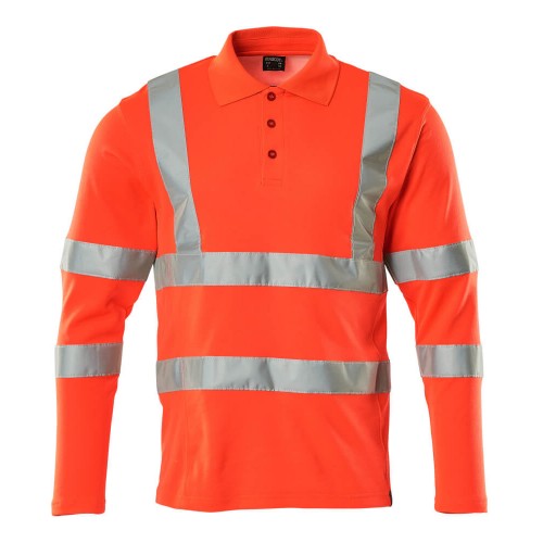Mascot Safe 18283 Classic Polo Shirt, Long-sleeved - Hi-vis Red Mascot Safe 18283 Classic Polo Shirt, Long-sleeved - Hi-vis Red