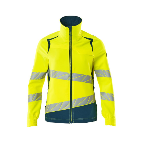 Mascot Accelerate Safe 19008 Jacket Ladies Fit Hi Vis Yellow Dark Petroleum 