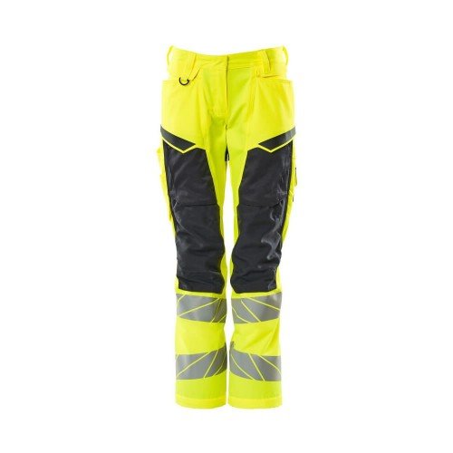 Mascot Accelerate Safe 19578 Trousers Kneepad Pockets Hi-Vis Yellow Navy