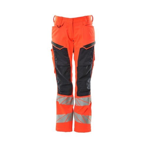 Mascot Accelerate Safe 19578 Trousers Kneepad Pockets Hi-Vis Red Navy