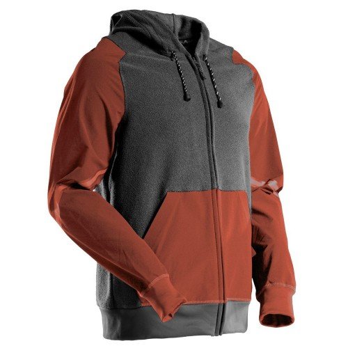 Mascot Customized 22686 Zip Hoodie Autumn Red / Stone Grey