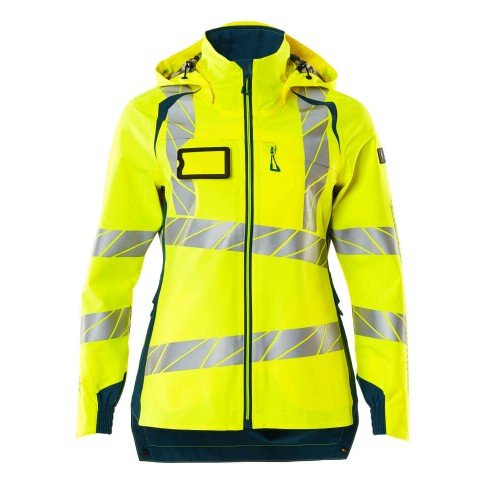 Mascot Accelerate 19011 Ladies Fit Outer Shell Jacket Hi Vis Yellow Dark Petroleum