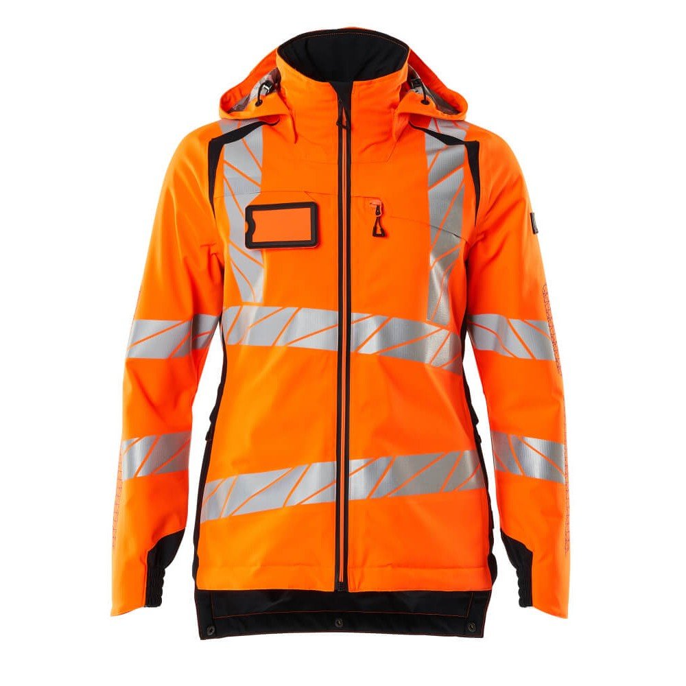 Mascot Accelerate 19045 Ladies Fit Waterproof Jacket Hi Vis Orange Dark Navy