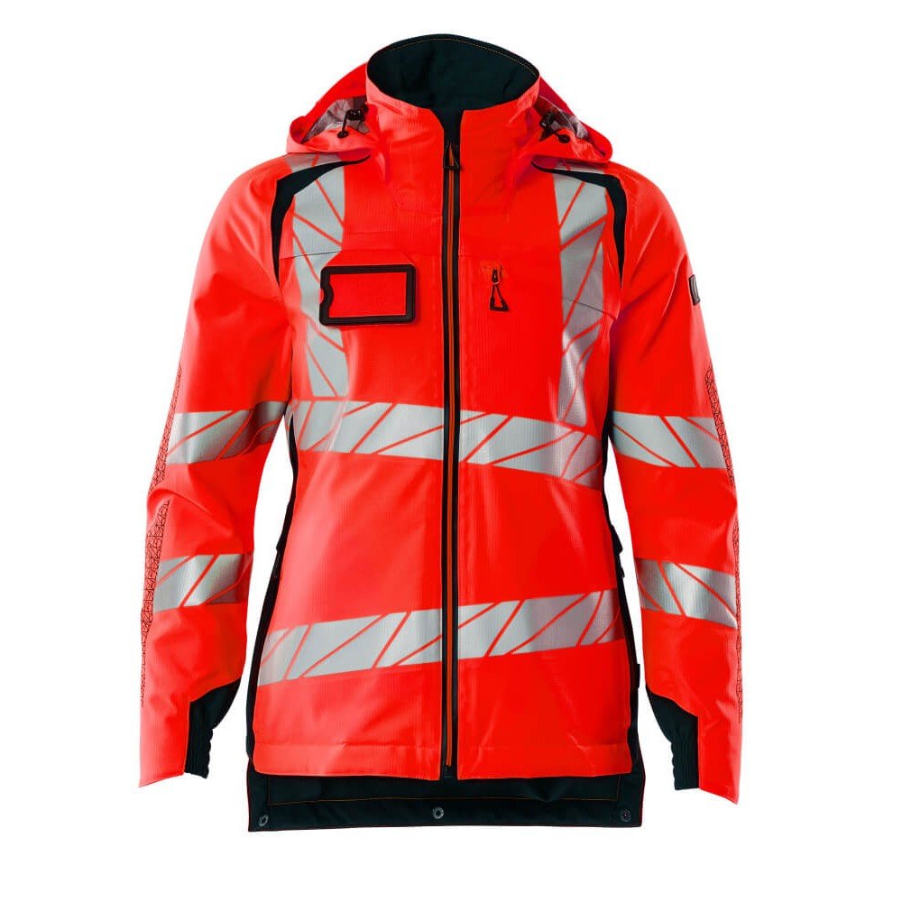 Mascot Accelerate 19045 Ladies Fit Waterproof Jacket Hi Vis Red Dark Navy