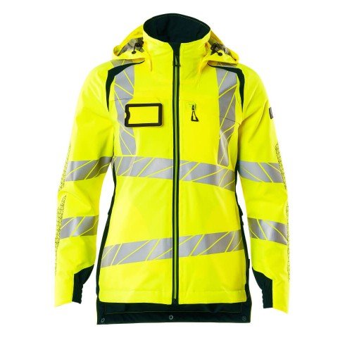 Mascot Accelerate 19045 Ladies Fit Waterproof Jacket Hi Vis Yellow Dark Navy