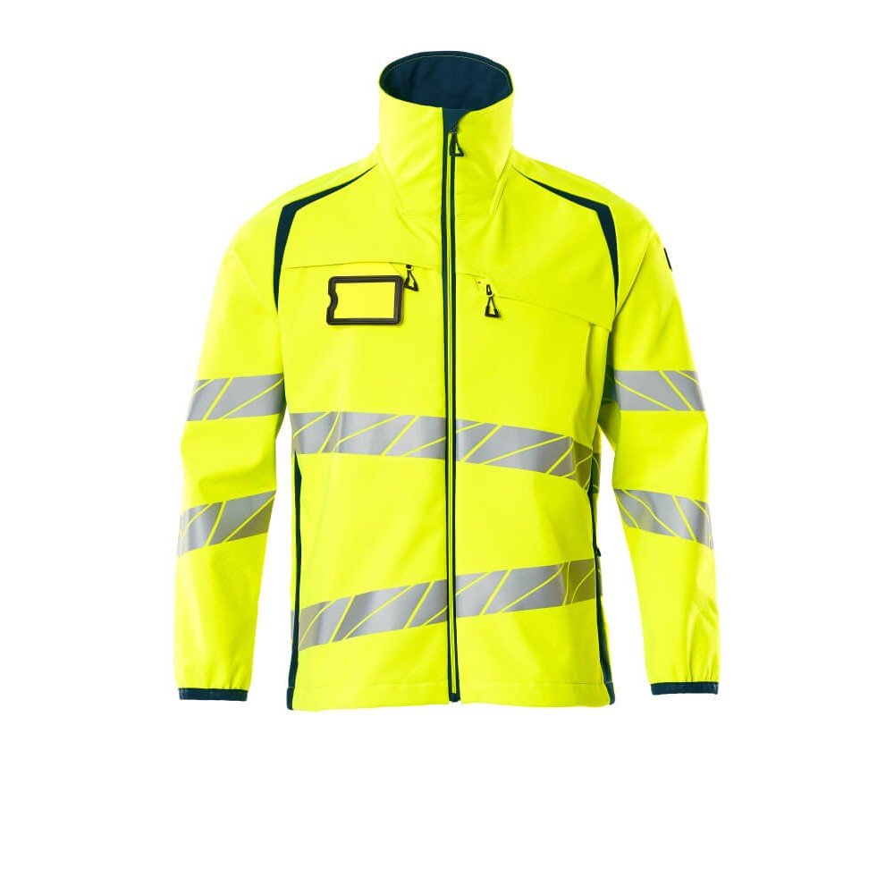 Mascot Accelerate Safe 19002 Softshell Jacket Hi Vis Yellow Dark Petroleum 
