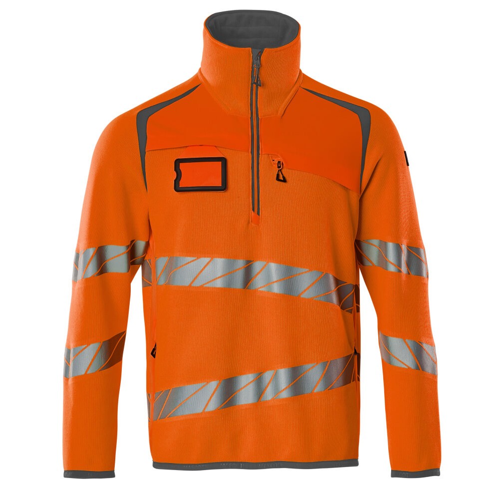 Mascot Accelerate Safe 19005 Fleece Jumper With Zipper Hi Vis Orange Dark Anthracite