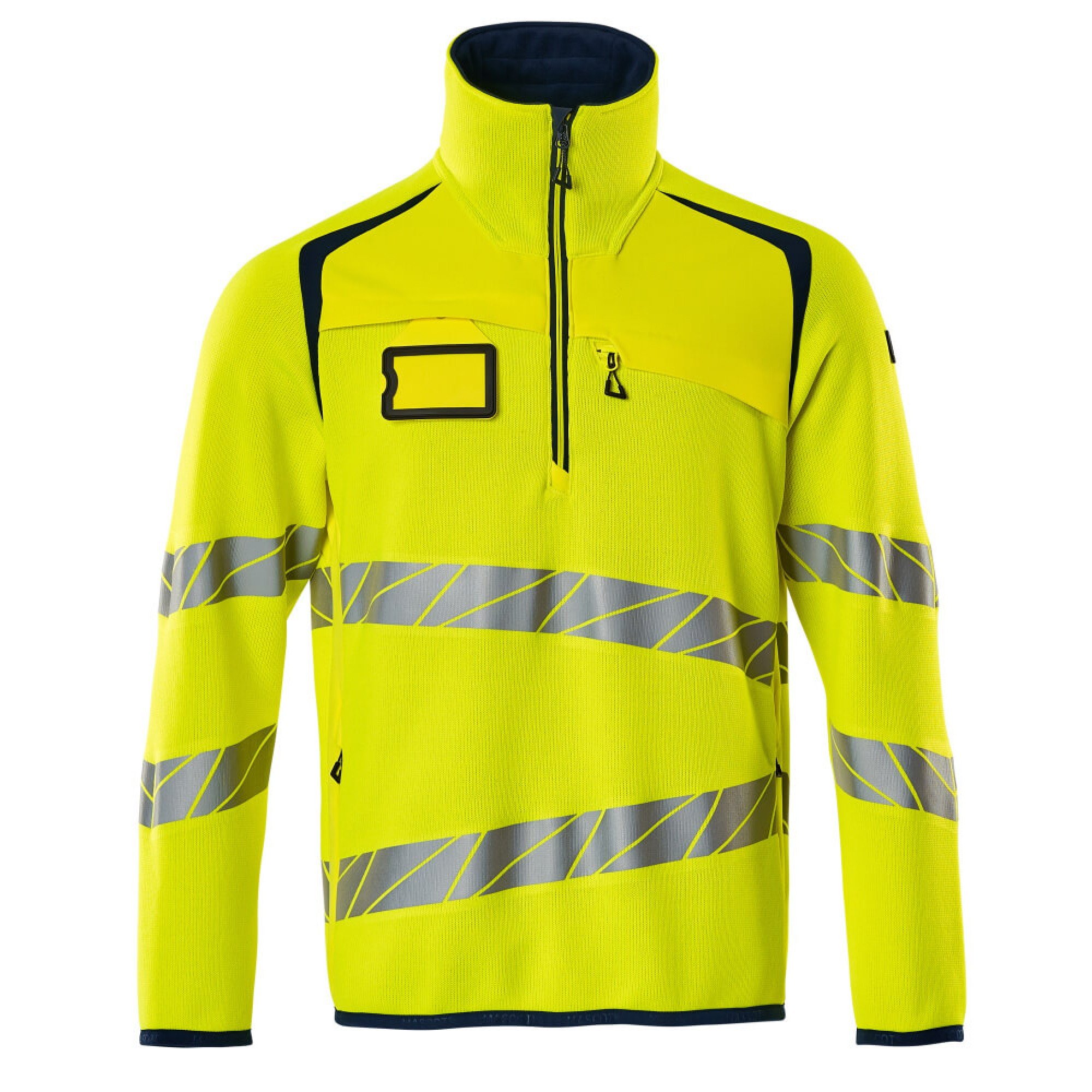 19005 Mascot Accelerate Safe 19005 Fleece Jumper With Zipper Hi Vis Yellow ...