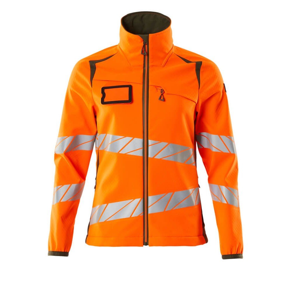 Mascot Accelerate Safe 19012 Ladies Fit Softshell Jacket Hi Vis Orange Moss Green