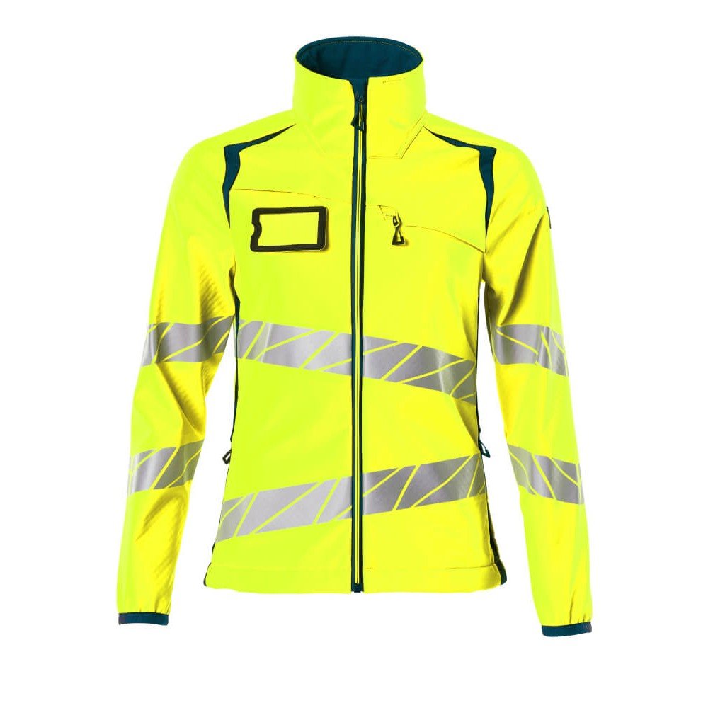 Mascot Accelerate Safe 19012 Ladies Fit Softshell Jacket Hi Vis Yellow Dark Petroleum 