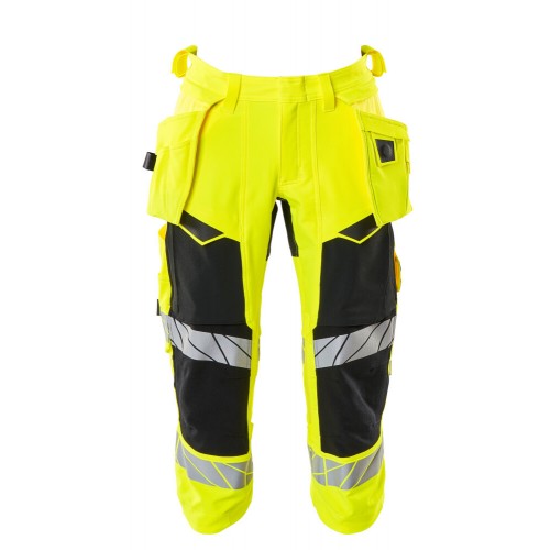 Mascot Accelerate Safe 19049 3/4 Length Pants With Holster Pockets Hi Vis Yellow Black Mascot Accelerate Safe 19049 3/4 Length Pants With Holster Pockets Hi Vis Yellow Black