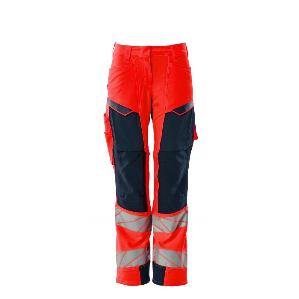 Mascot Accelerate Safe 19078 Trousers Ladies Fit Hi Vis Red Dark Navy