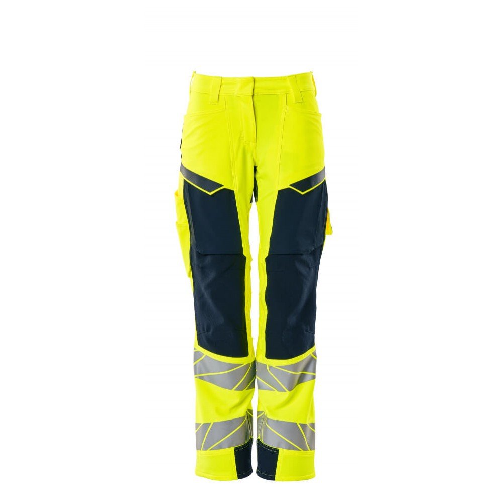 Mascot Accelerate Safe 19078 Trousers Ladies Fit Hi Vis Yellow Dark Navy 