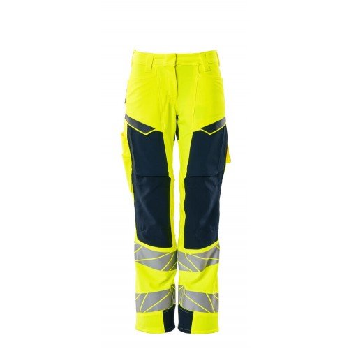 Mascot Accelerate Safe 19078 Trousers Ladies Fit Hi Vis Yellow Dark Navy 