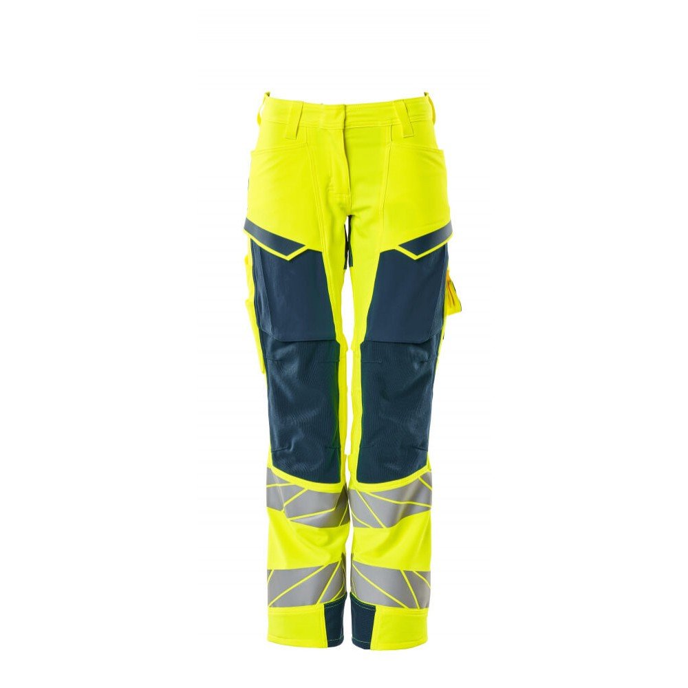 Mascot Accelerate Safe 19078 Trousers Ladies Fit Hi Vis Yellow Dark Petroleum 