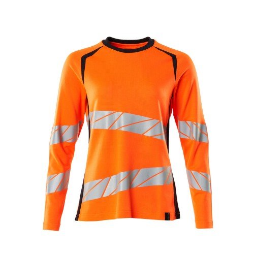 Mascot Accelerate Safe 19091 Ladies Fit T-Shirt long-sleeved Hi Vis Orange Dark Navy