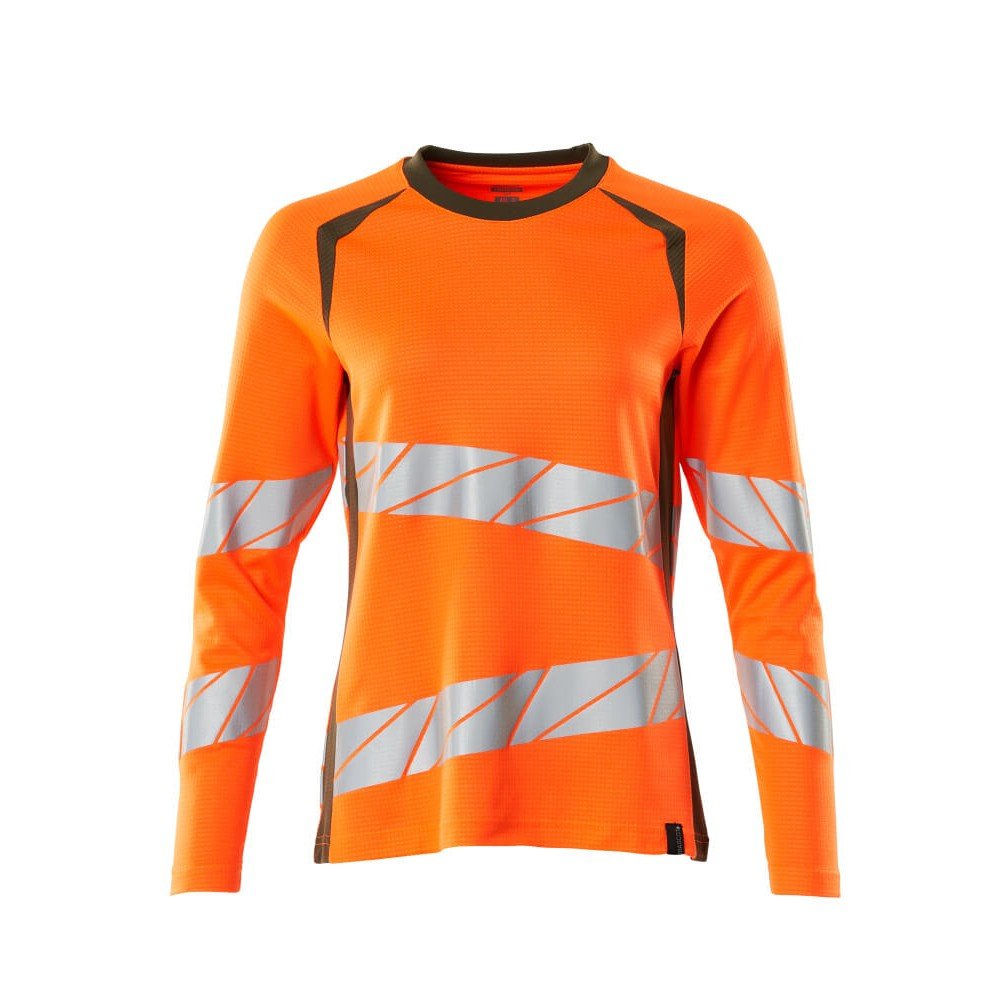 Mascot Accelerate Safe 19091 Ladies Fit T-Shirt long-sleeved Hi Vis Orange Moss Green