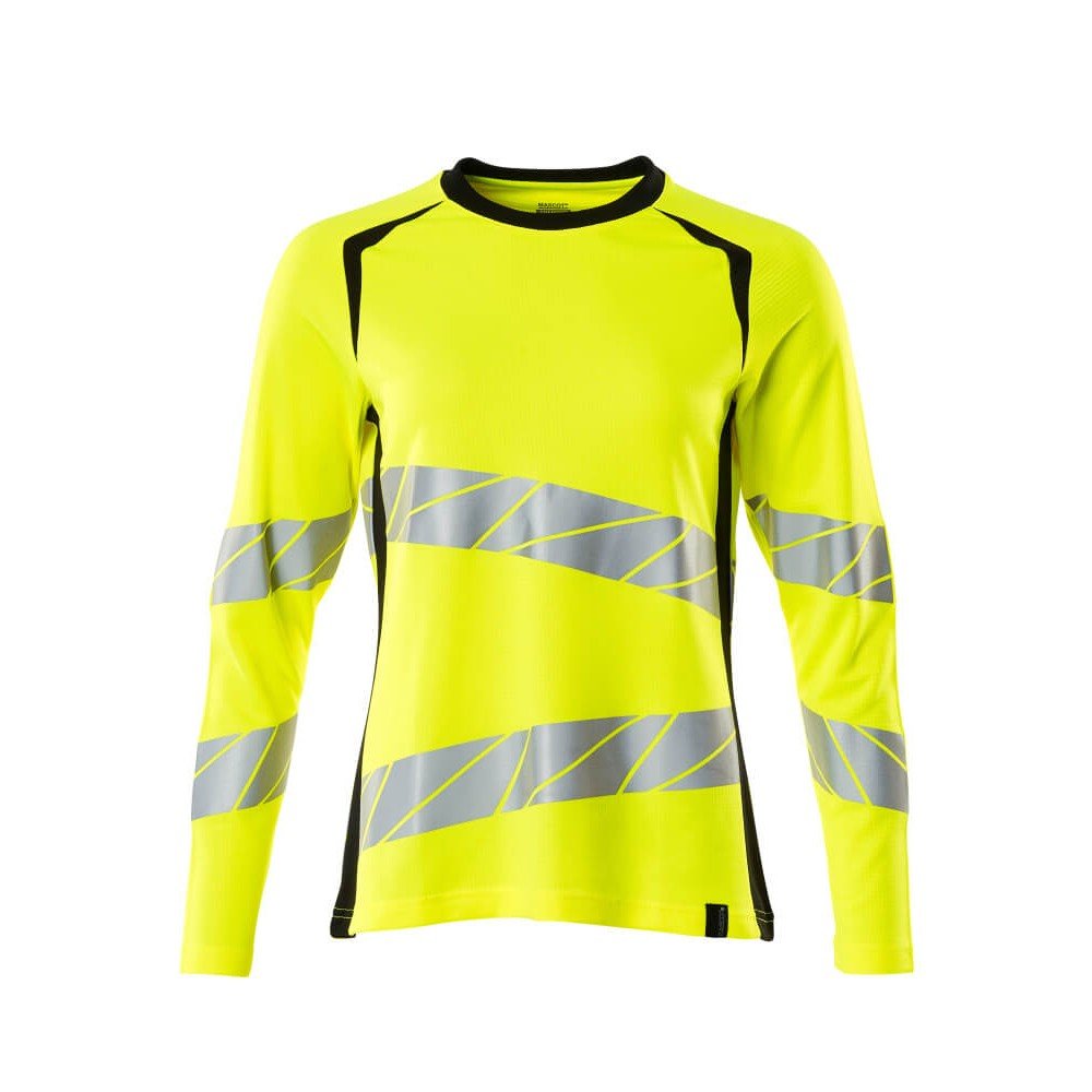 Mascot Accelerate Safe 19091 Ladies Fit T-Shirt long-sleeved Hi Vis Yellow Black