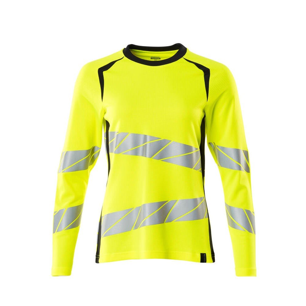Mascot Accelerate Safe 19091 Ladies Fit T-Shirt long-sleeved Hi Vis Yellow Dark Navy