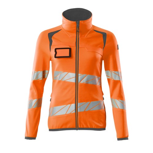 Mascot Accelerate Safe 19153 Fleece Jumper With Zipper Ladies Fit Hi Vis Orange Dark Anthracite