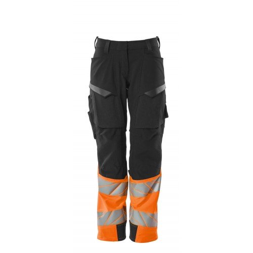 Mascot Accelerate Safe 19178 Trousers with kneepad pockets Ladies Fit Hi Vis Dark Anthracite Orange