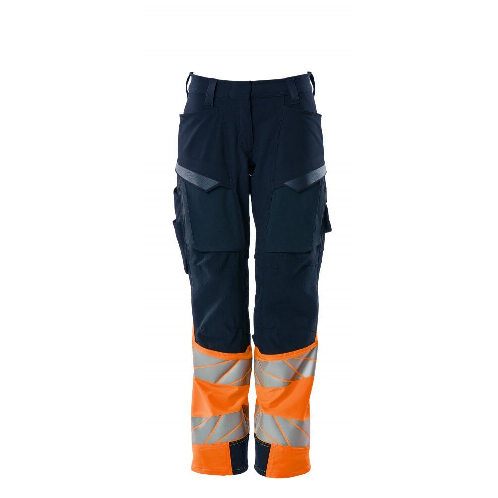 Mascot Accelerate Safe 19178 Trousers with kneepad pockets Ladies Fit Hi Vis Dark Navy Orange 