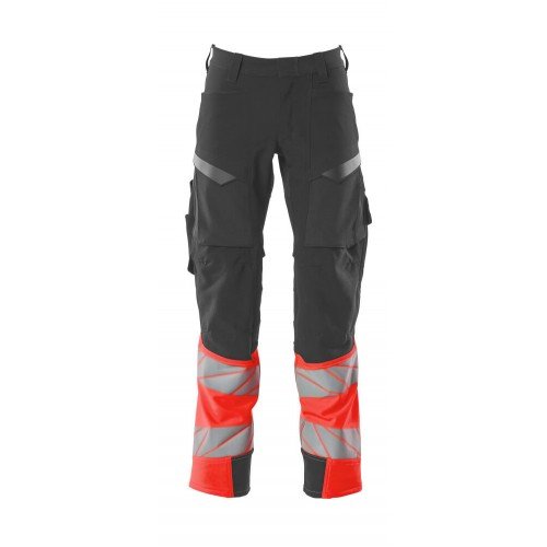 Mascot Accelerate Safe 19179 Trousers With Holster Pockets Hi Vis Dark Anthracite Red
