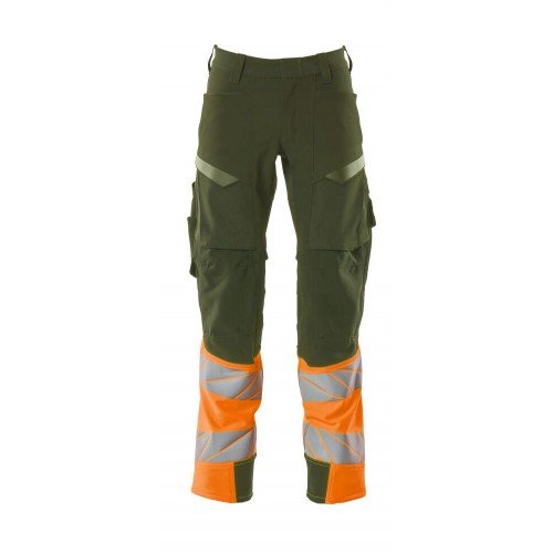 Mascot Accelerate Safe 19179 Trousers With Holster Pockets Hi Vis Moss Green Orange  Mascot Accelerate Safe 19179 Trousers With Holster Pockets Hi Vis Moss Green Orange