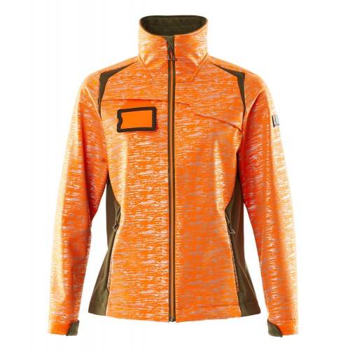 Mascot Accelerate Safe 19212 Softshell Jacket Ladies Fit Hi Vis Orange Moss Green