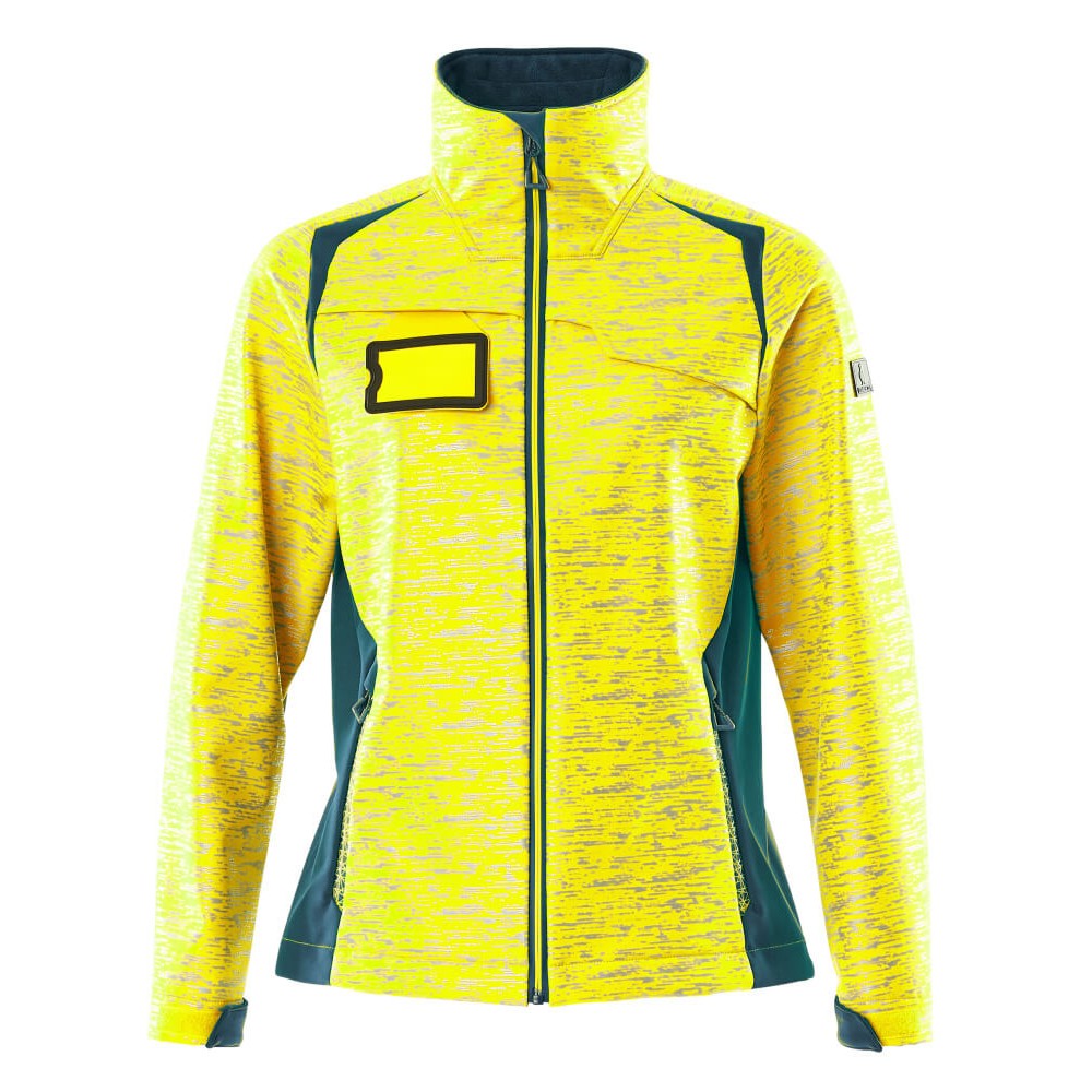 Mascot Accelerate Safe 19212 Softshell Jacket Ladies Fit Hi Vis Yellow Dark Petroleum 