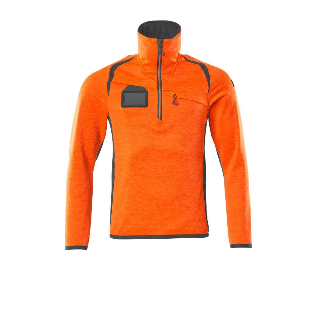 Mascot Accelerate Safe 19303 Fleece Jumper With Zipper Hi Vis Orange Dark Anthracite 