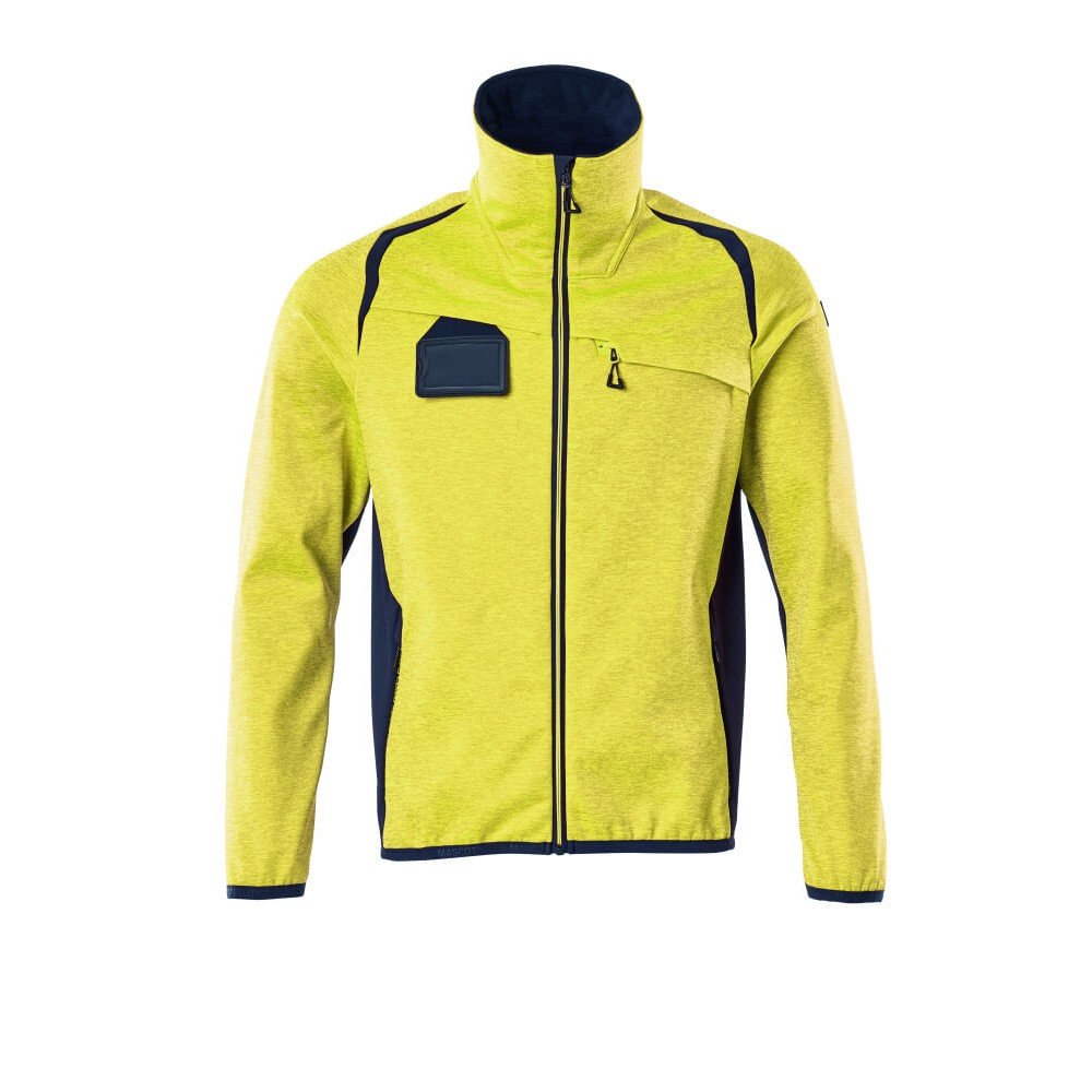 Mascot Accelerate Safe 19403 Fleece Jumper With Zipper Hi Vis Yellow Dark Navy