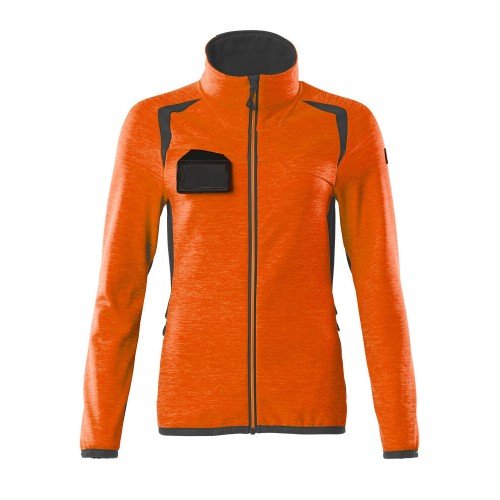Mascot Accelerate Safe 19453 Fleece Jumper With Zipper Hi Vis Orange Dark Anthracite 