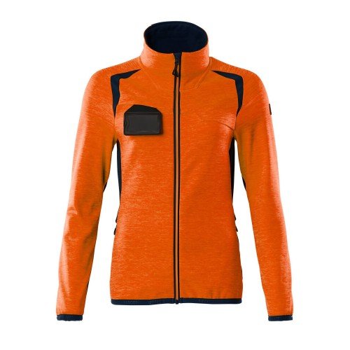 Mascot Accelerate Safe 19453 Fleece Jumper With Zipper Hi Vis Orange Dark Navy